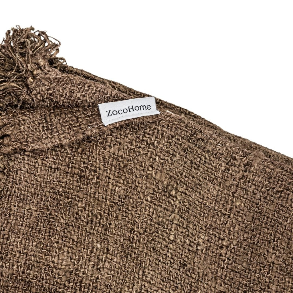 Etera Couverture à franges marron