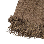 Etera Couverture à franges marron