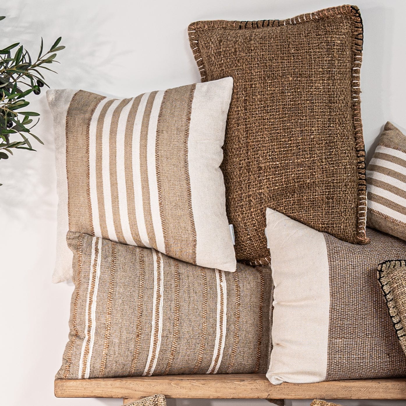 Coussin carré rayé Minoa | 50x50cm