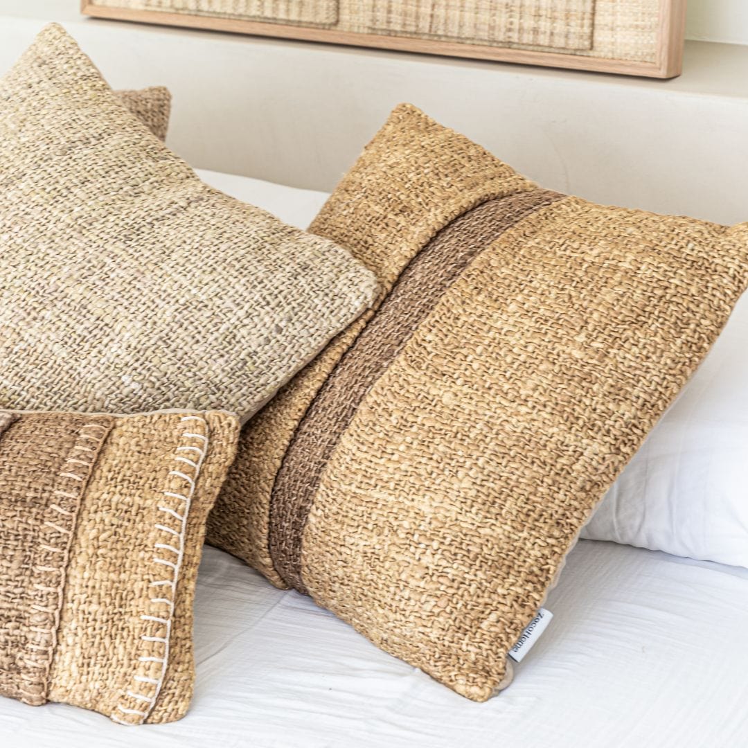 Coussin carré Etera à rayures centrales | 50x50cm