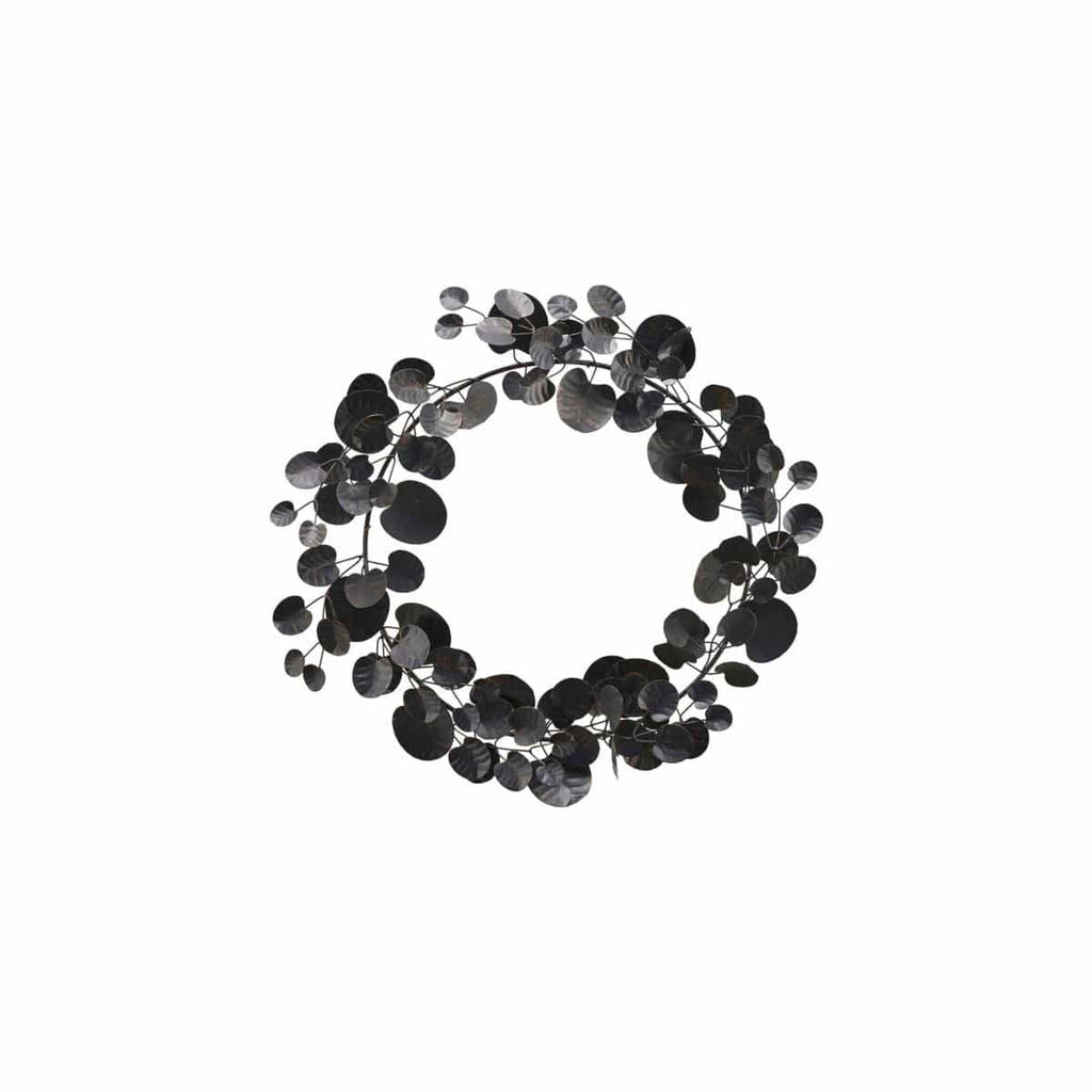 Couronne d'eucalyptus | Noire 46cm