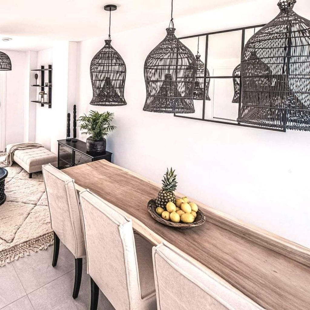 Abat-jour en forme de piège à poissons | Noir