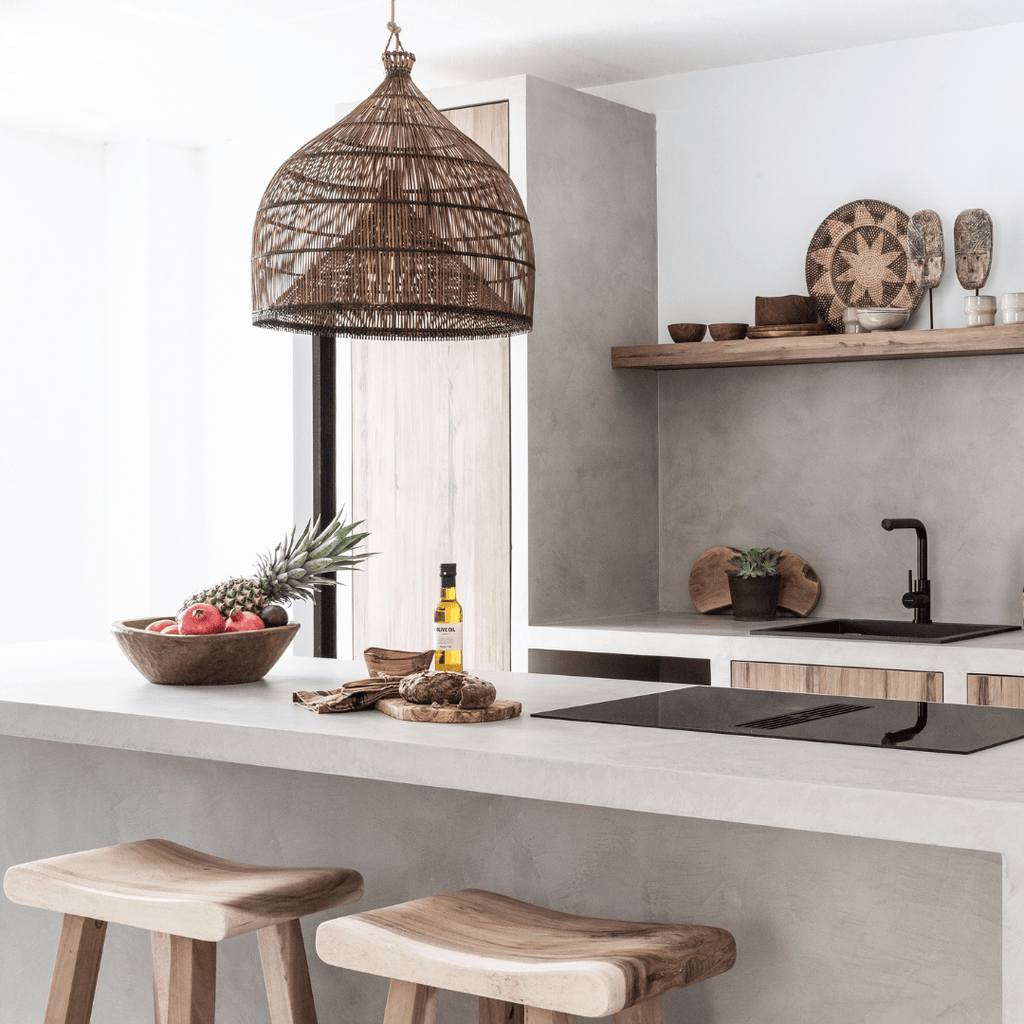 Abat-jour en forme de piège à poissons | Marron 50cm