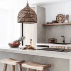 Abat-jour en forme de piège à poissons | Marron 50cm