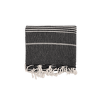Serviette Fouta à rayures | Noire 90x175cm