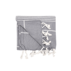 Serviette Fouta à rayures | Gris anthracite 90x175cm