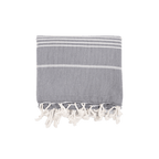 Serviette Fouta à rayures | Gris anthracite 90x175cm