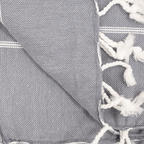 Serviette Fouta à rayures | Gris anthracite 90x175cm