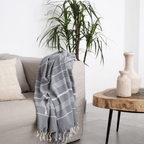 Serviette Fouta à rayures | Gris anthracite 90x175cm