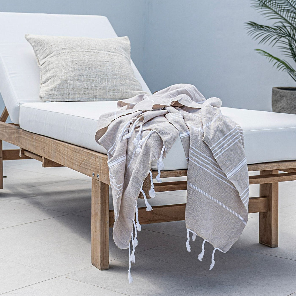 Serviette Fouta à rayures | Sable 90x175cm