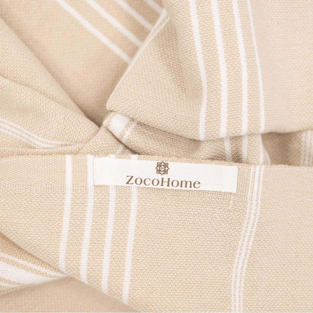 Serviette Fouta à rayures | Sable 90x175cm