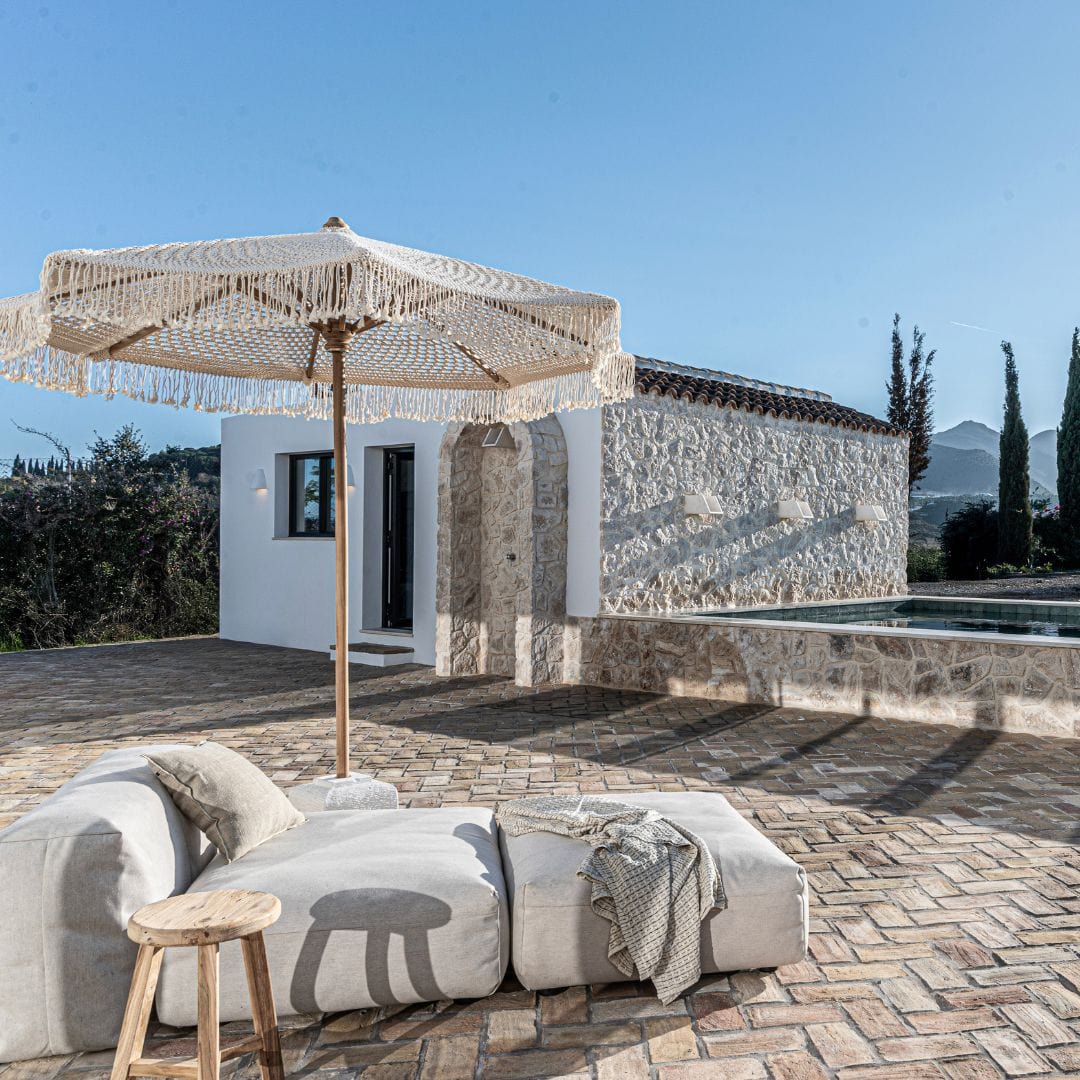 Écharpe Fouta à Lignes Pointillées | Naturel/Noir | 130x200cm