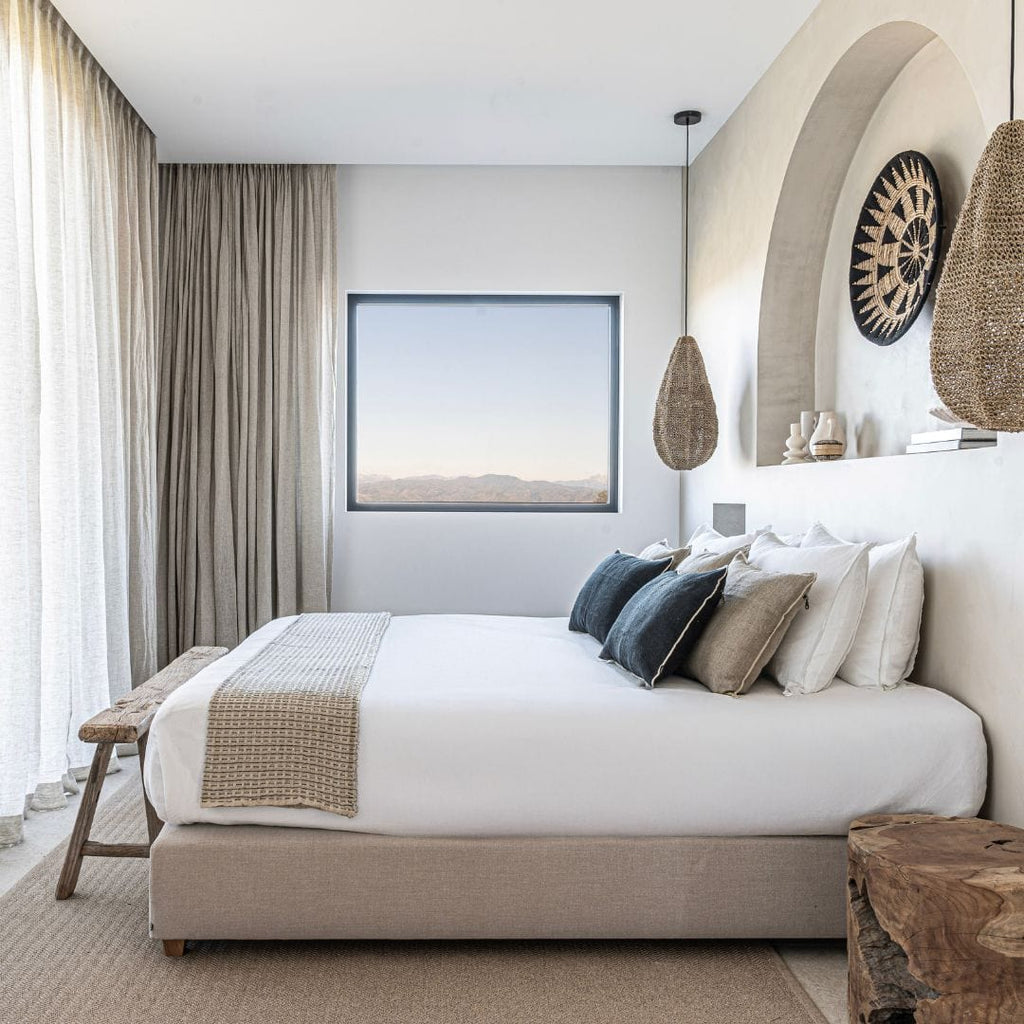 Écharpe Fouta à Lignes Pointillées | Naturel/Noir | 130x200cm