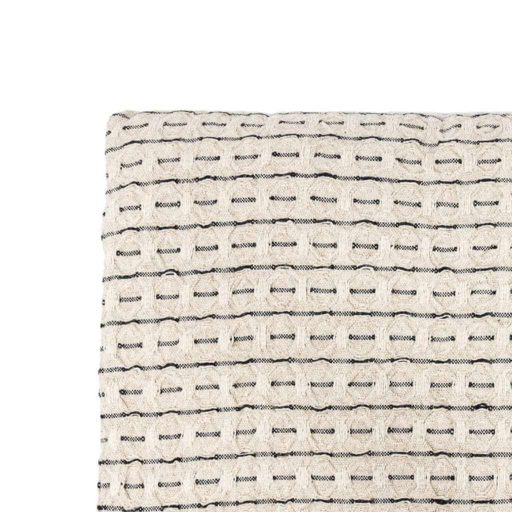 Écharpe Fouta à Lignes Pointillées | Naturel/Noir | 130x200cm