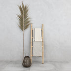 Écharpe Fouta à Lignes Pointillées | Naturel/Noir | 130x200cm