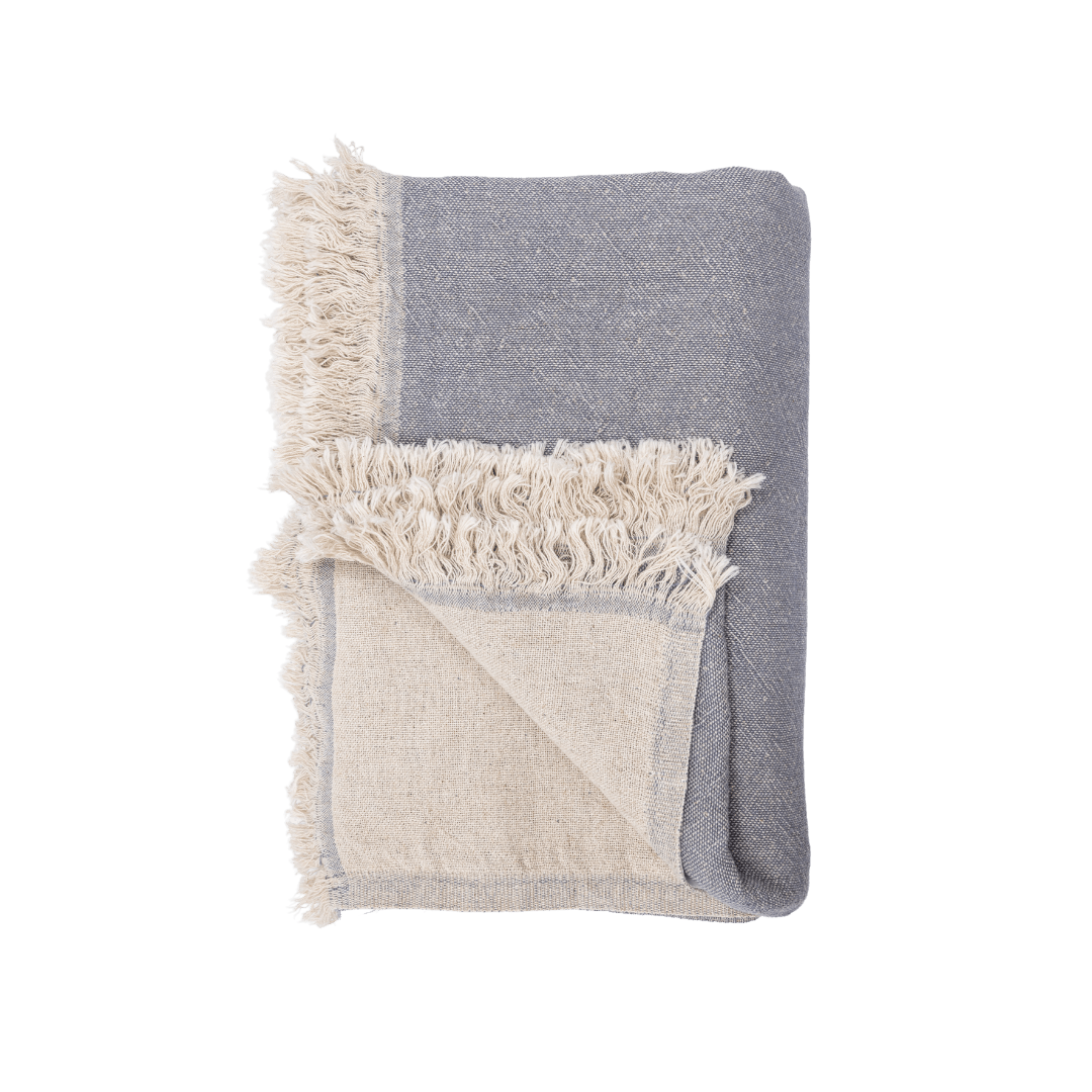 Fouta | Double face | Bleu clair/Gris 135x185cm
