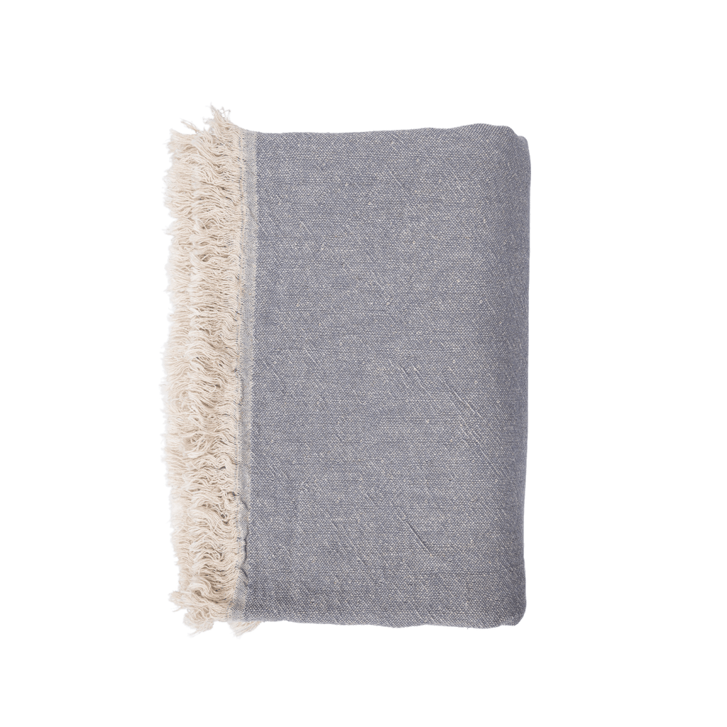 Fouta | Double face | Bleu clair/Gris 135x185cm