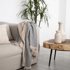 Fouta | Double face | Bleu clair/Gris 135x185cm