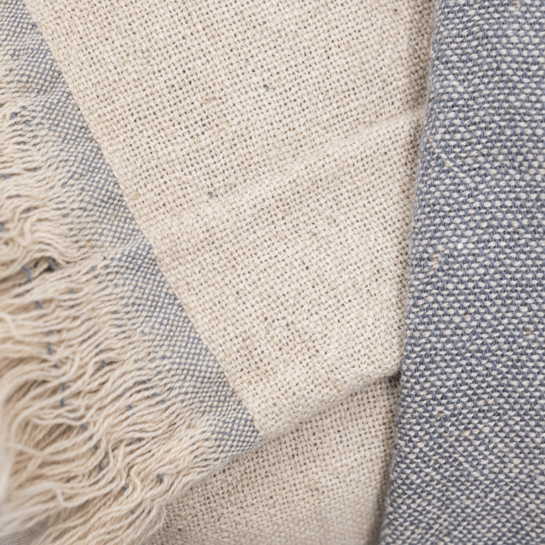 Fouta | Double face | Bleu clair/Gris 135x185cm