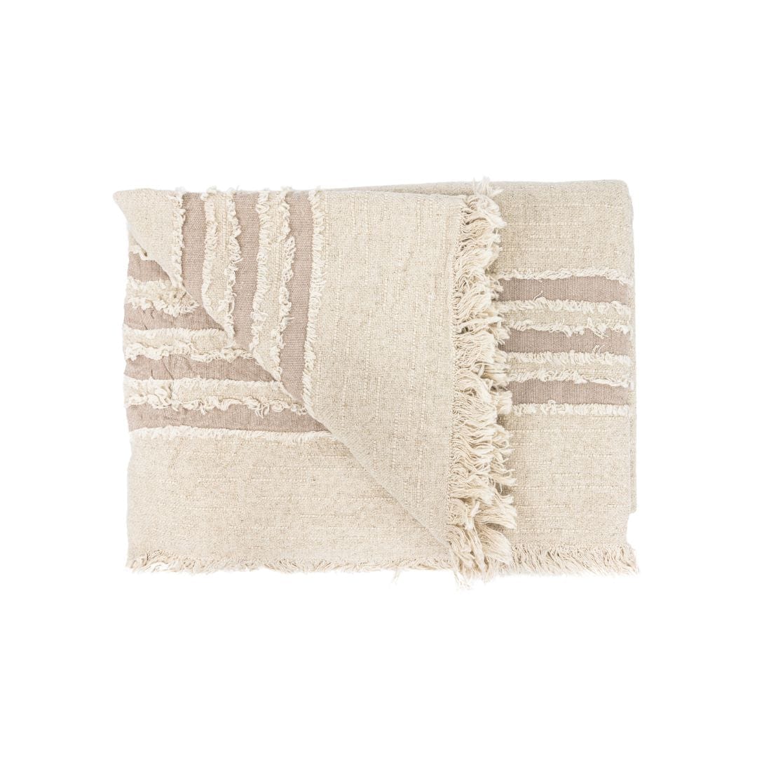 Serviette de plage Fouta | Naturel / Sable | 135x200cm