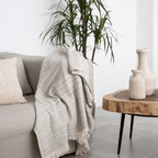 Serviette de bain Fouta | Gris argenté 130x200cm