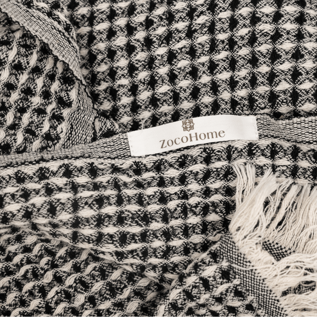 Fouta Waffle | Noire 95x180cm