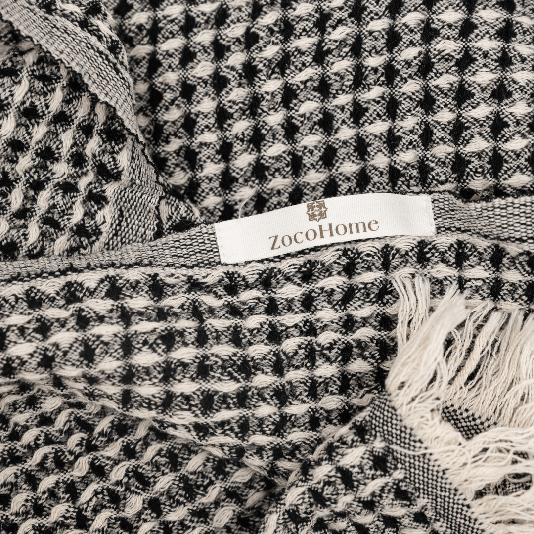 Fouta Waffle | Noire 95x180cm