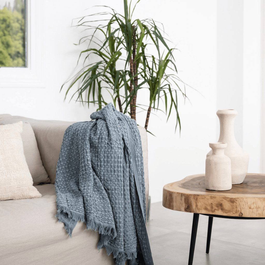 Fouta Waffle | Bleu 80x180cm