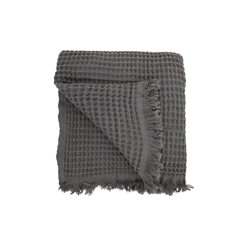 Écharpe en tissu gaufré Fouta | Gris anthracite 120x180cm
