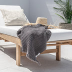 Écharpe en tissu gaufré Fouta | Gris anthracite 120x180cm