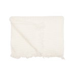 Écharpe en fouta à motif gaufré | Blanche 120x180cm