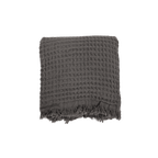 Serviette Fouta en tissu gaufré | Gris foncé 85x170cm