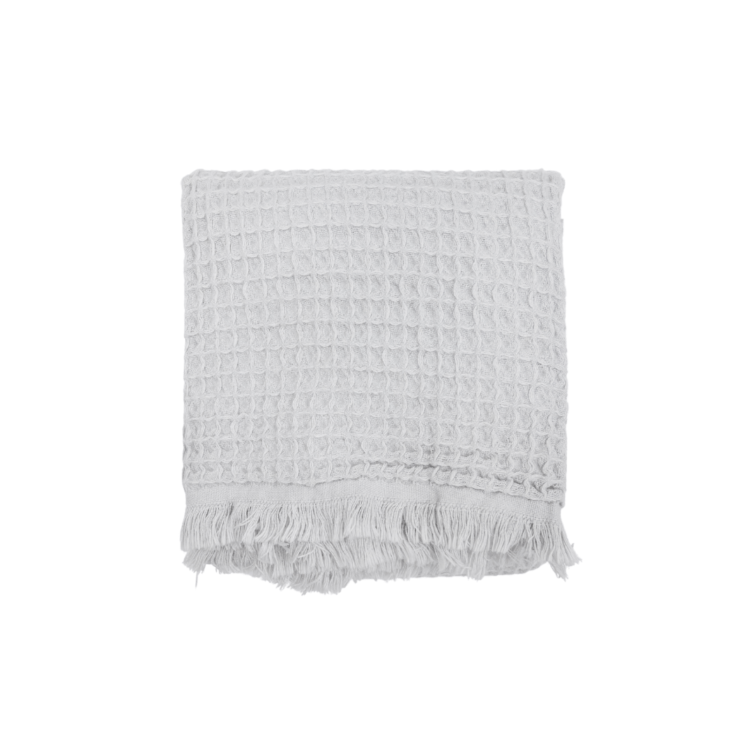 Serviette Fouta en tissu gaufré | Gris clair 85x170cm