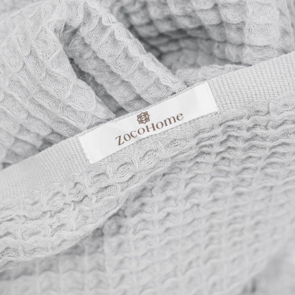Serviette Fouta en tissu gaufré | Gris clair 85x170cm
