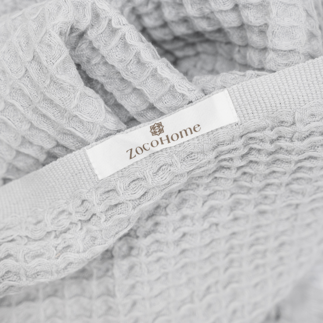 Serviette Fouta en tissu gaufré | Gris clair 85x170cm