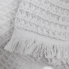 Serviette Fouta en tissu gaufré | Gris clair 85x170cm