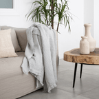 Serviette Fouta en tissu gaufré | Gris clair 85x170cm
