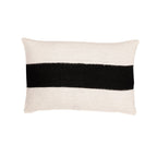 Fronce de coussin en lin Bodrum | Blanc/Noir 40x60cm