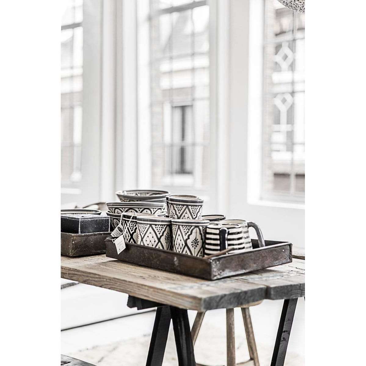 Tasse en céramique artisanale | Noir et blanc