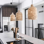 Lampe suspendue en raffia | 22x22x38cm