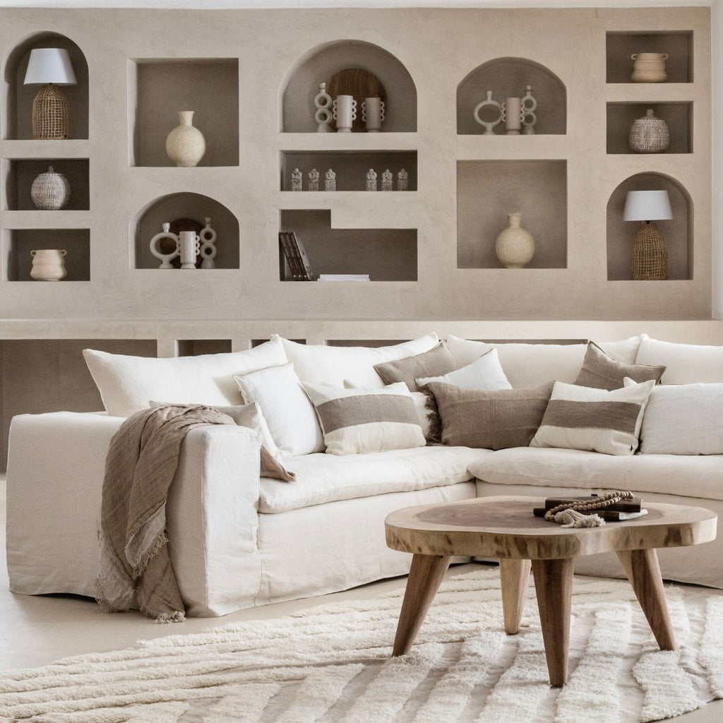 Canapé d'angle en lin Ibiza Haven | 270x105/270x70cm