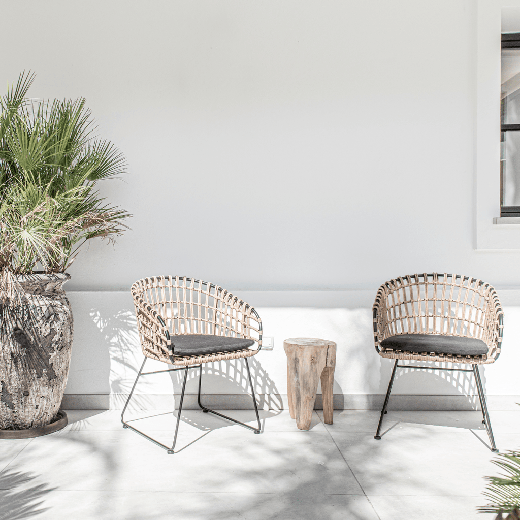 Chaise d'extérieur en rotin Jaipur | Noire