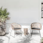 Chaise d'extérieur en rotin Jaipur | Noire