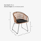 Chaise d'extérieur en rotin Jaipur | Noire