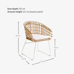 Chaise d'extérieur en rotin Jaipur | Blanche