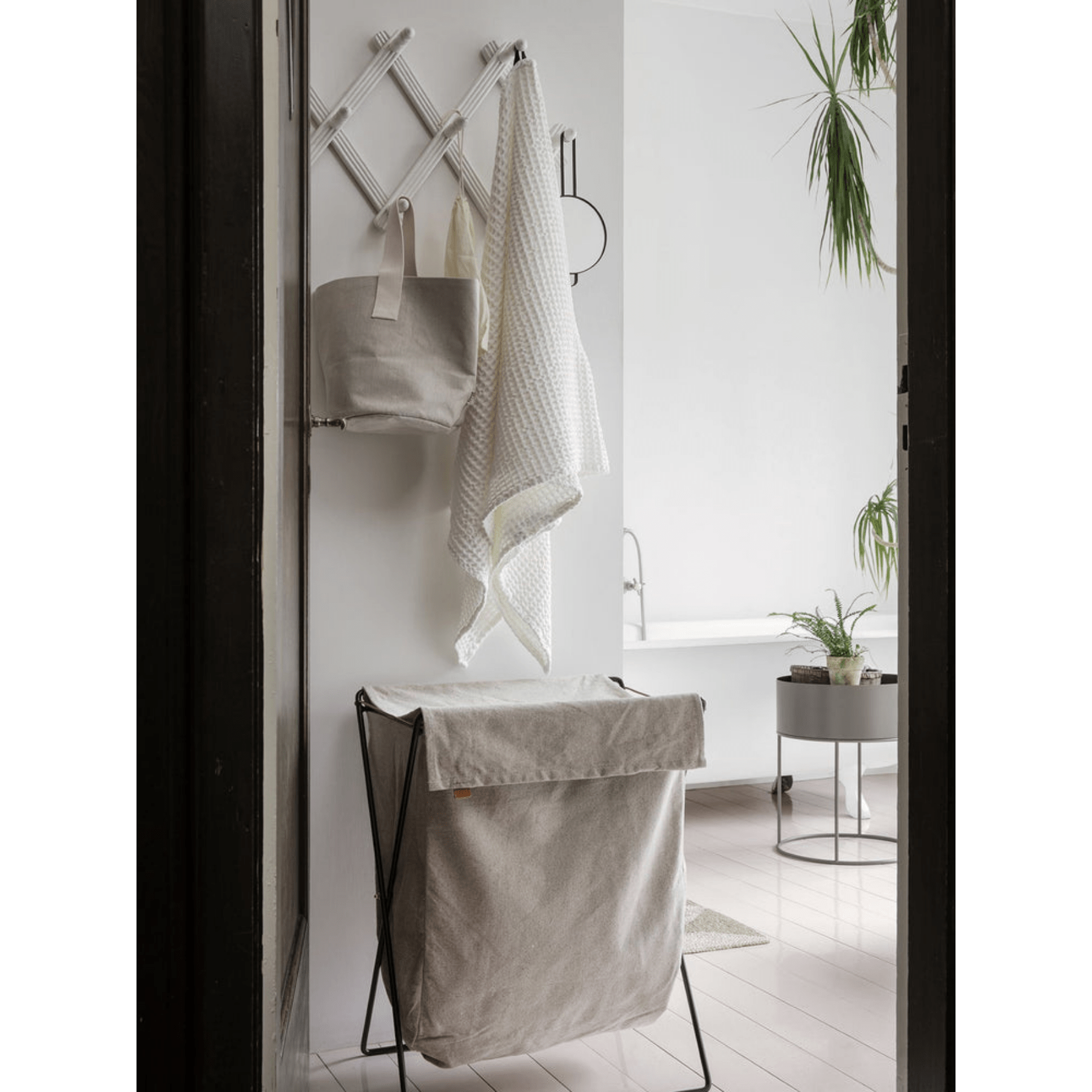 Support pour linge | Noir/Sable 50x40x65cm