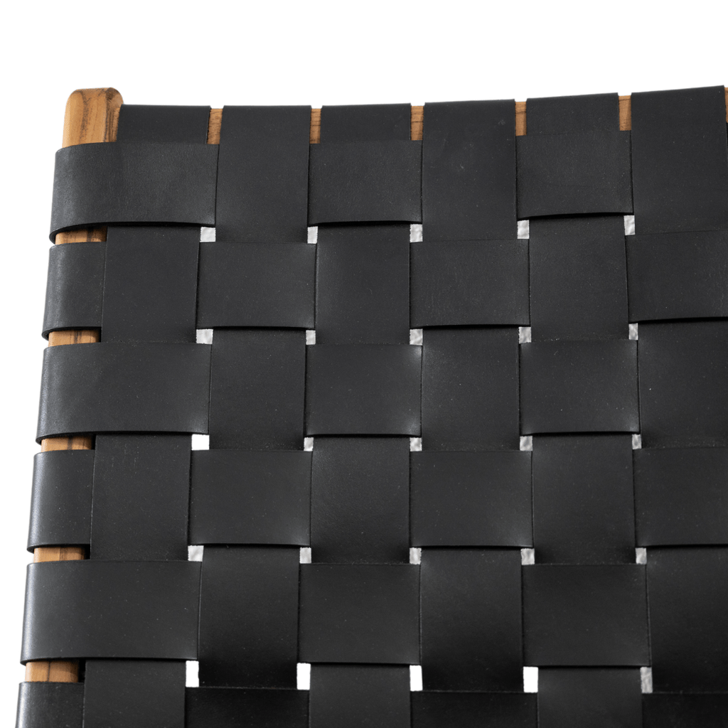 Fauteuil de salon avec ceinture en cuir | Noir