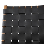 Fauteuil de salon avec ceinture en cuir | Noir