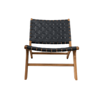 Fauteuil de salon avec ceinture en cuir | Noir