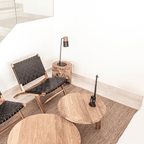 Fauteuil de salon avec ceinture en cuir | Noir